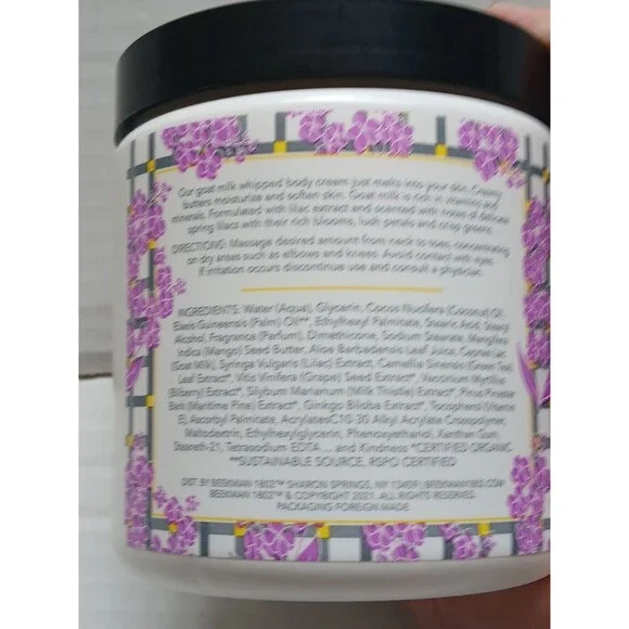 2x-Beekman 1802 Pure Goat Milk Whipped Body Cream 18 oz LILAC DREAM New No Box